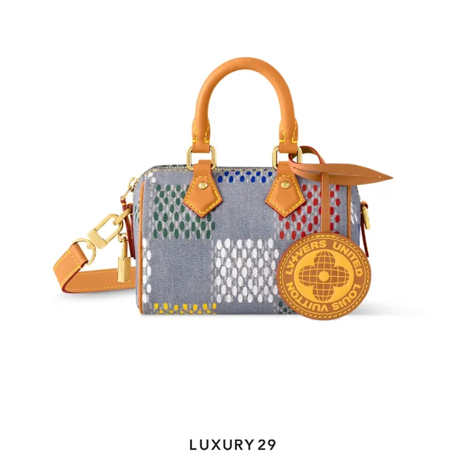 Louis Vuitton LV Speedy 18 Bandouliere LV Vers Damier Denim Multicolor