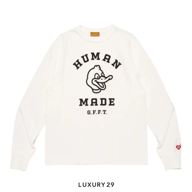 Human Made Duck Head Long-sleeve cotton T-shirt White