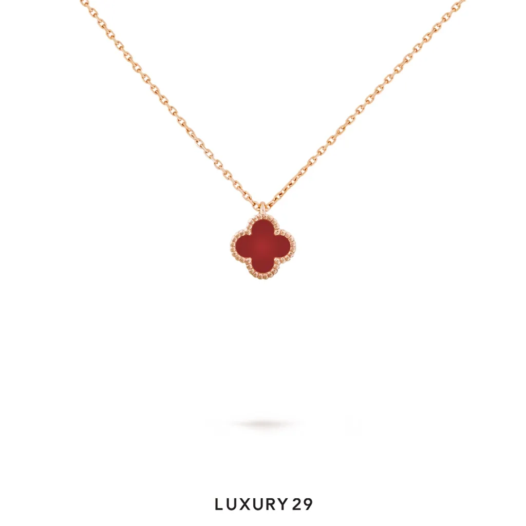 Van Cleef & Arpels Sweet Alhambra pendant 18K rose gold, Carnelian(Free Size, Red)