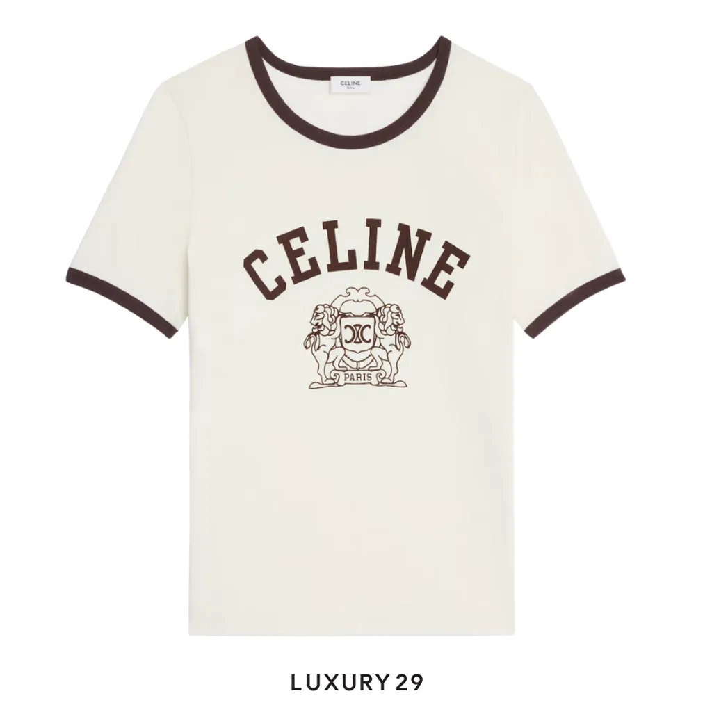Celine blason 70s t-shirt in cotton jersey White(XS, White)