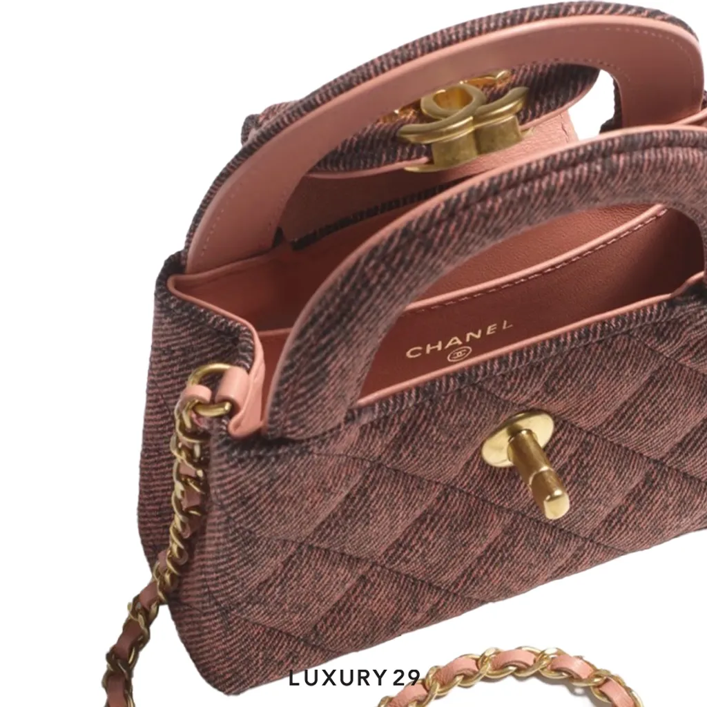 Chanel Micro Shopping Bag Washed Denim Gold Hardware(Mini, Purple)