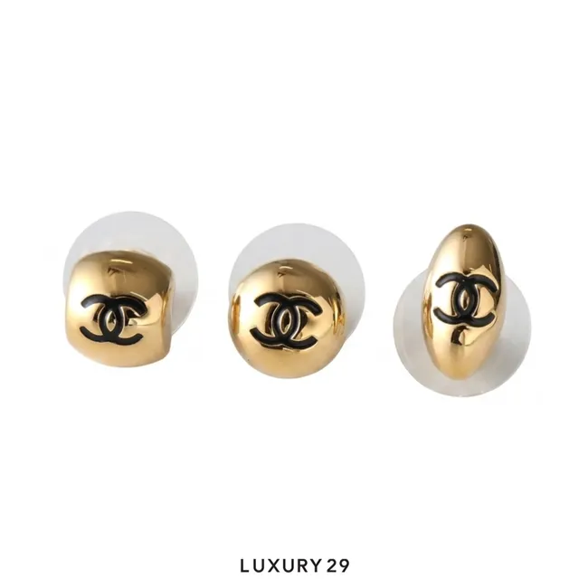 Chanel CC Logo Multi-Shape Earrings Gold