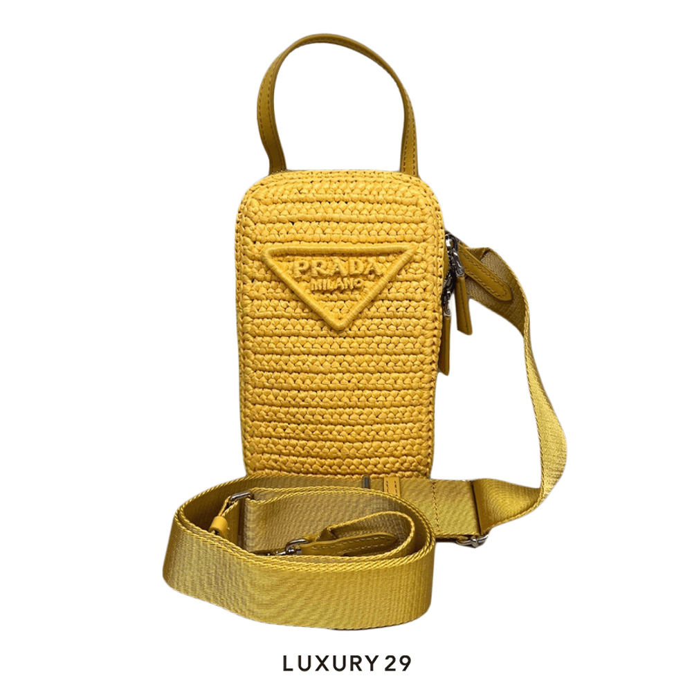 Prada Prada Yarn Raffia Effect Crochet Mini Crossbody Bag