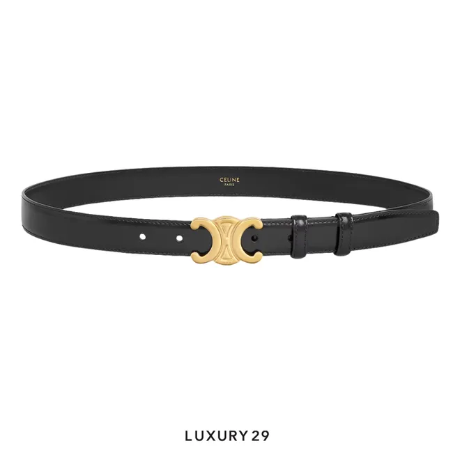 Celine Triumph Medium 25MM belt Taurillon leather Black