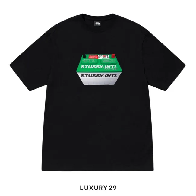 STUSSY BATTERY TEE BLACK