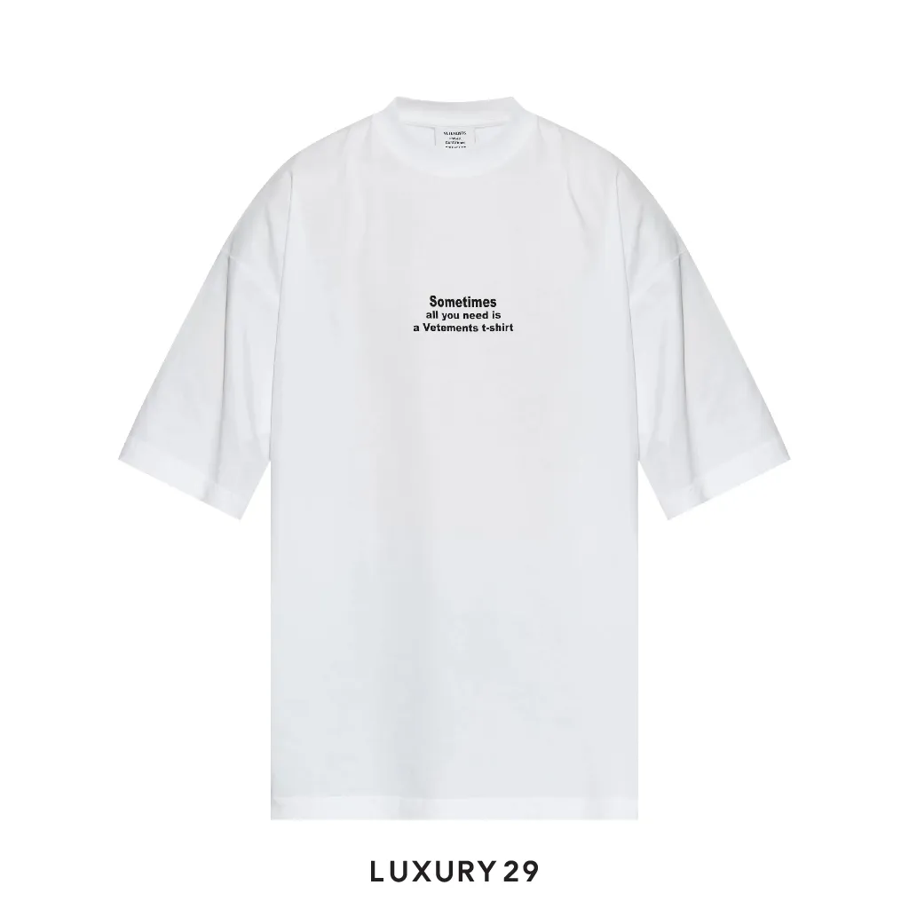 VETEMENTS logo-print cotton T-Shirt White(S, White)