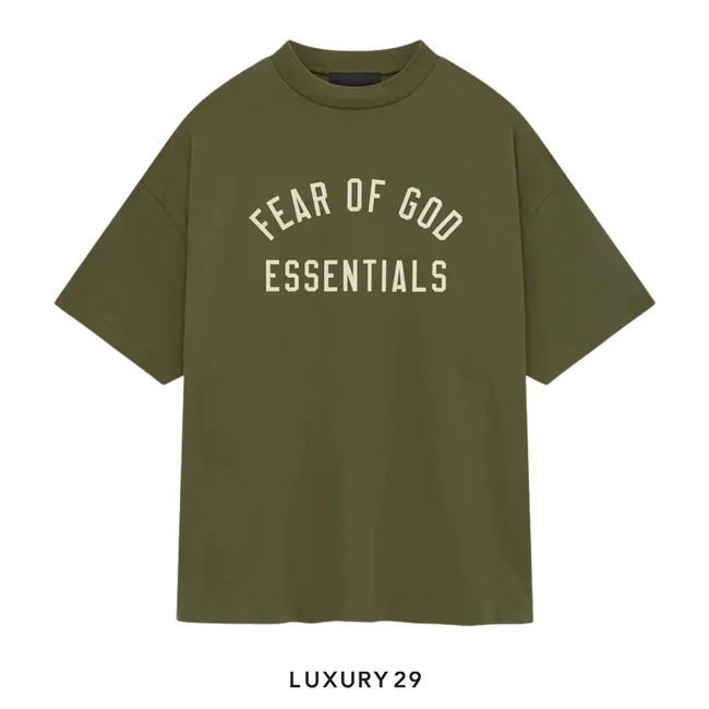 Fear of God Essentials Jersey Crewneck Tee Military Green