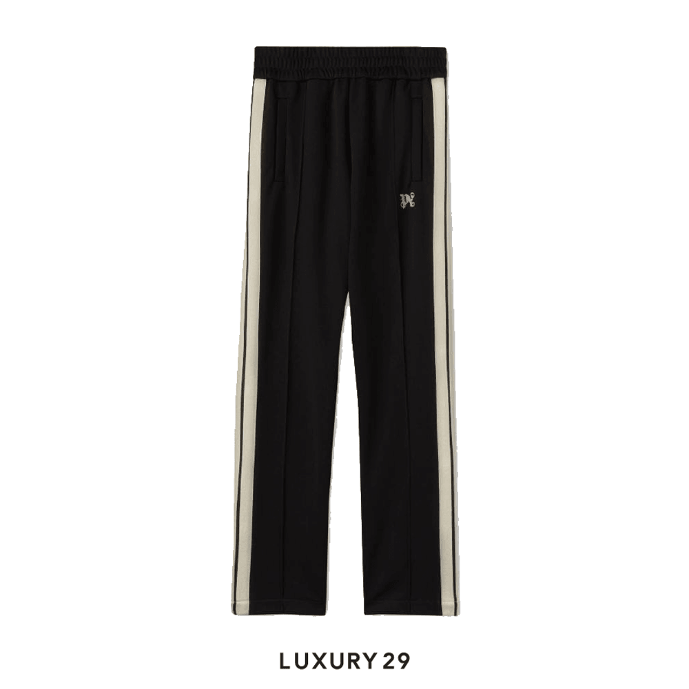 Palm Angels MONOGRAM TRACK PANTS BLACK OFF WHITE(S, Black)