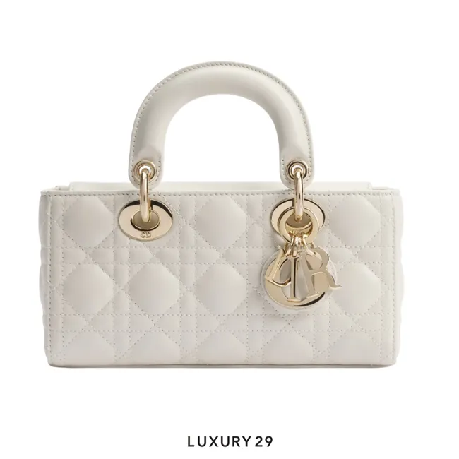 Dior Lady D-Joy Bag Small Bag Latte Cannage Lambskin