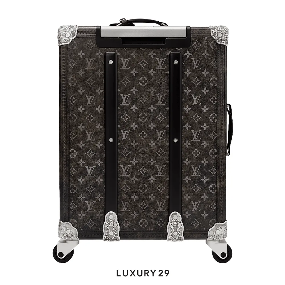 Louis Vuitton LV Rolling Trunk Bag Black(Large, Black)