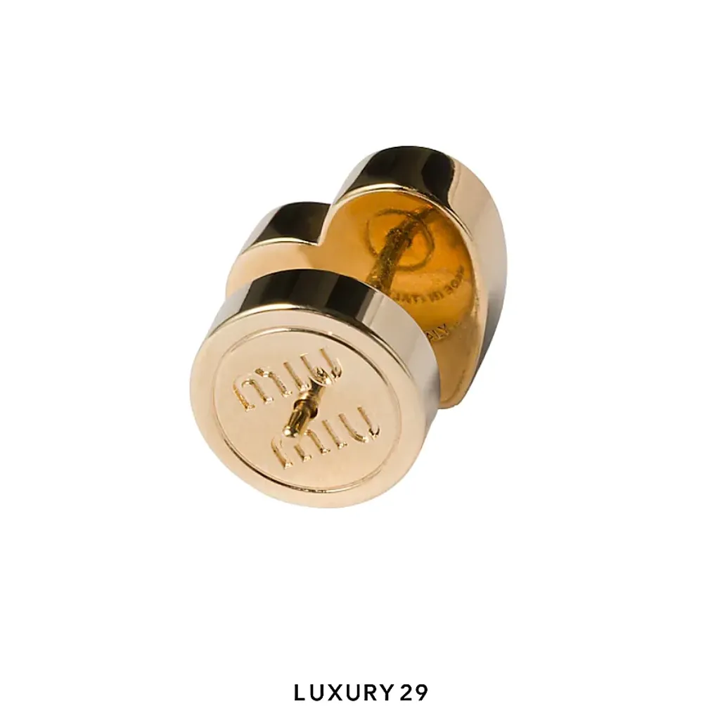 Miu Miu Logo Heart Earrings White(Free Size, White)
