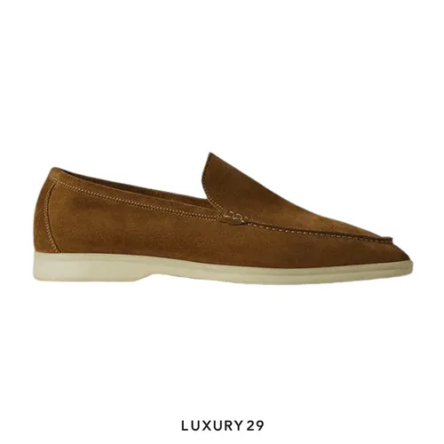 Loro Piana Summer Walk Suede Calfskin Tan