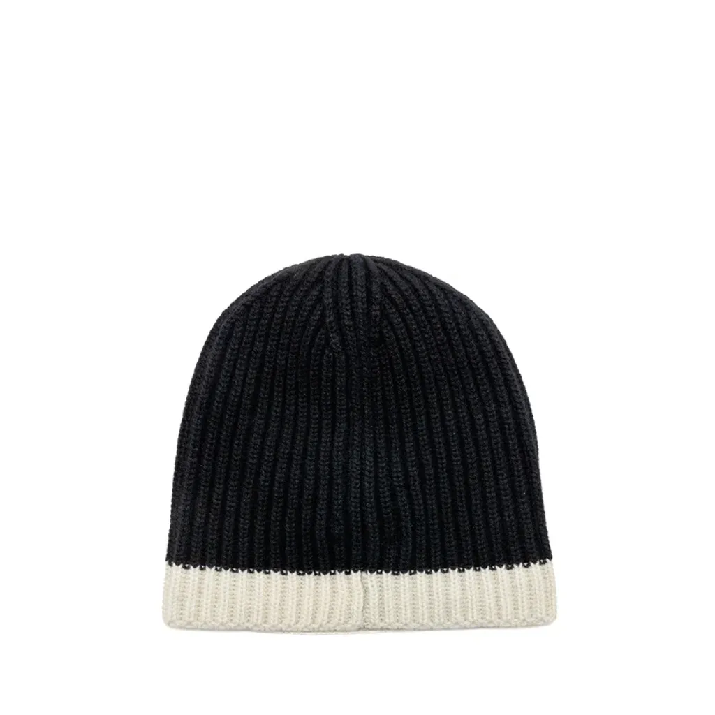 Chanel CC beanie Cashmere Black/White(Free Size, Black)