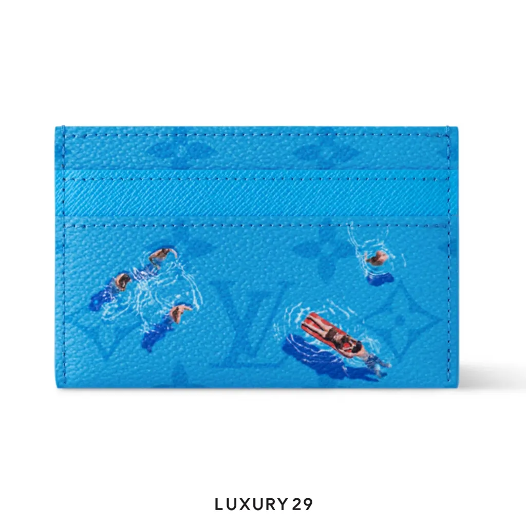 Louis Vuitton LV Double Card Holder Exclusive Online Pre-launch Lagoon Blue(Small, Blue)
