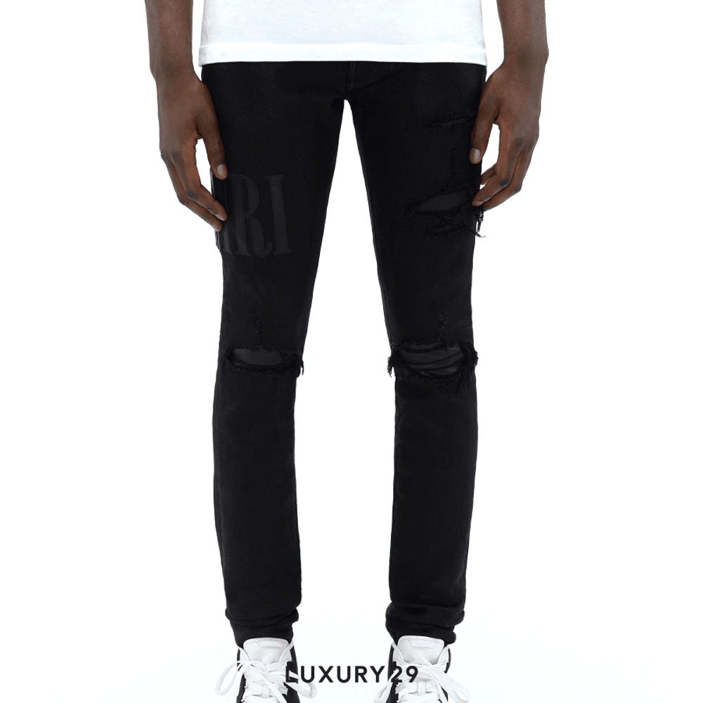 Amiri WAX LOGO JEAN BLACK(XL, Black)