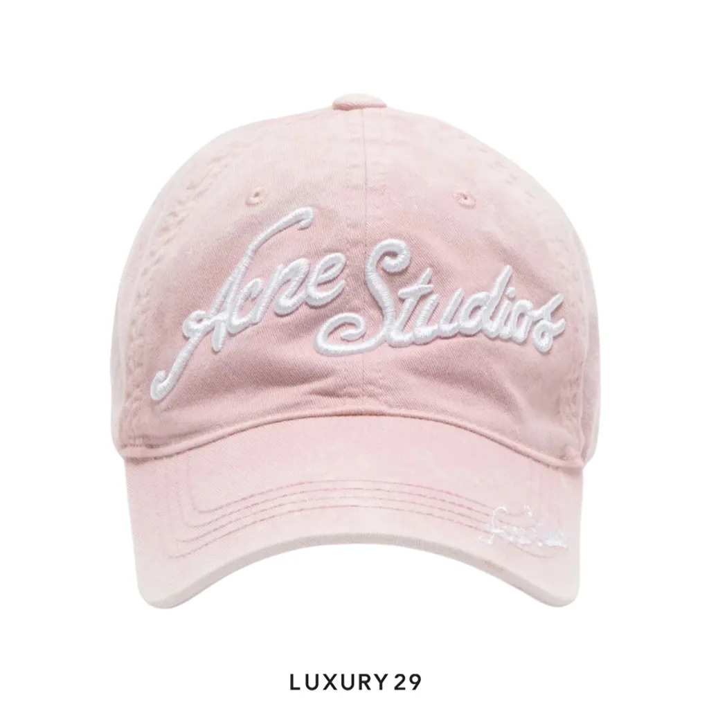 Acne Studios Embroidered logo cap Pink(Free Size, Pink)