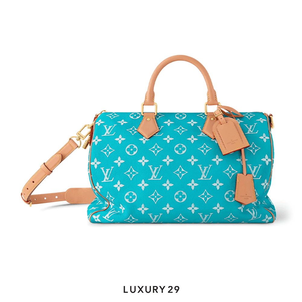 Louis Vuitton LV Speedy P9 Bandouliere 40 Turquoise(Maxi, Blue)