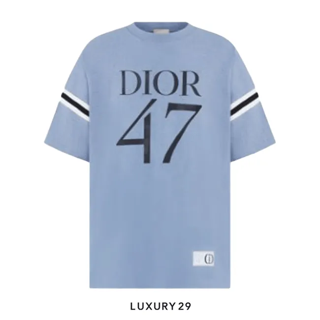 Dior Oversized T-Shirt Navy Blue Slub Cotton Jersey