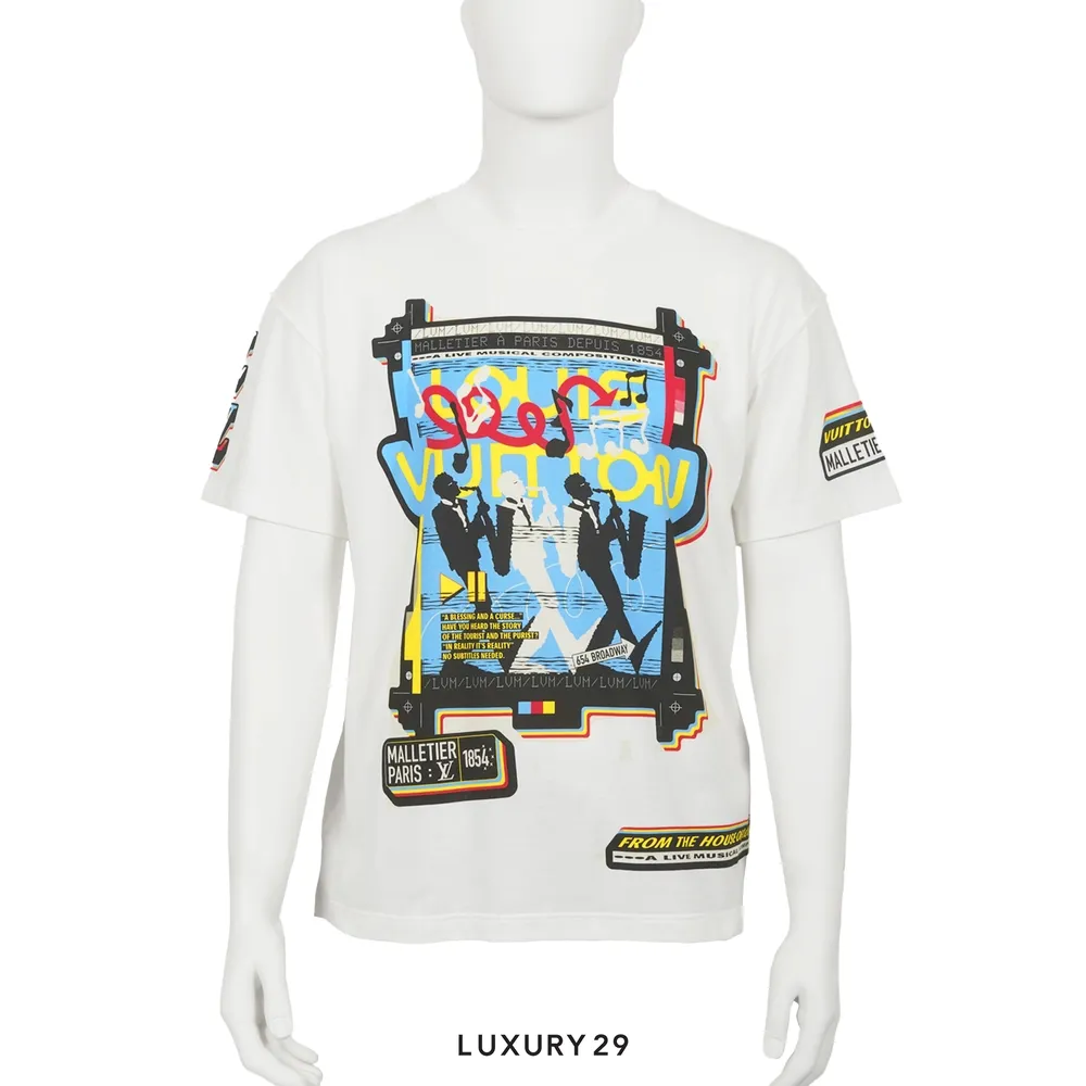 Louis Vuitton LV Jazz Flyers Short-Sleeved T-Shirt(S, White)