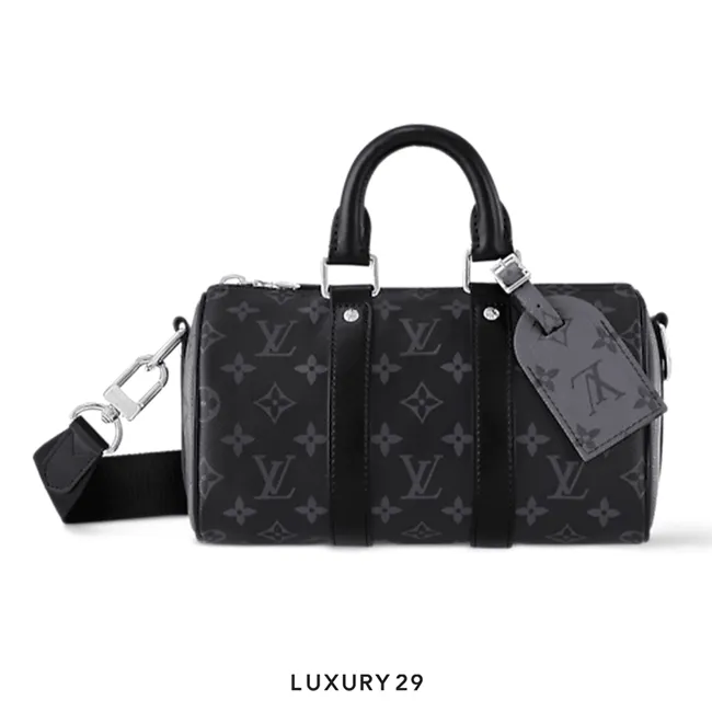 Louis Vuitton LV Keepall Bandouliere 25 Bag Monogram Eclipse Reverse Canvas Black