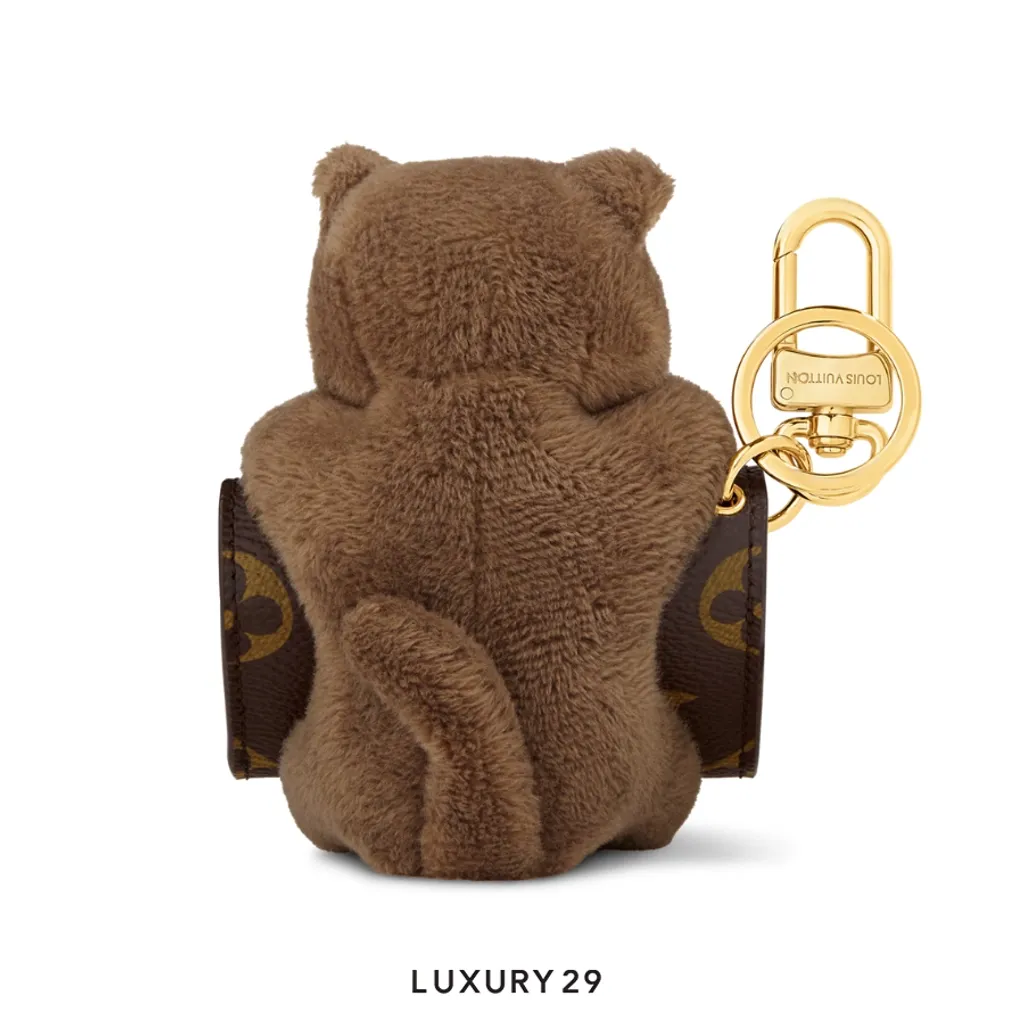 Louis Vuitton LV Cute Cat Pouch Earphone Case Brown(Small, Brown)