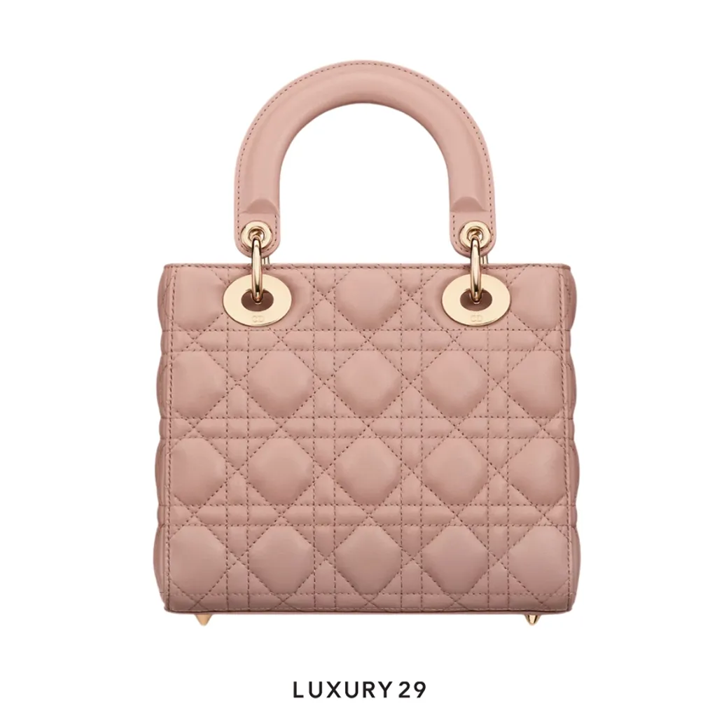 Dior Small Lady Dior My ABCDior Bag Cannage blush pink(Small, Brown)