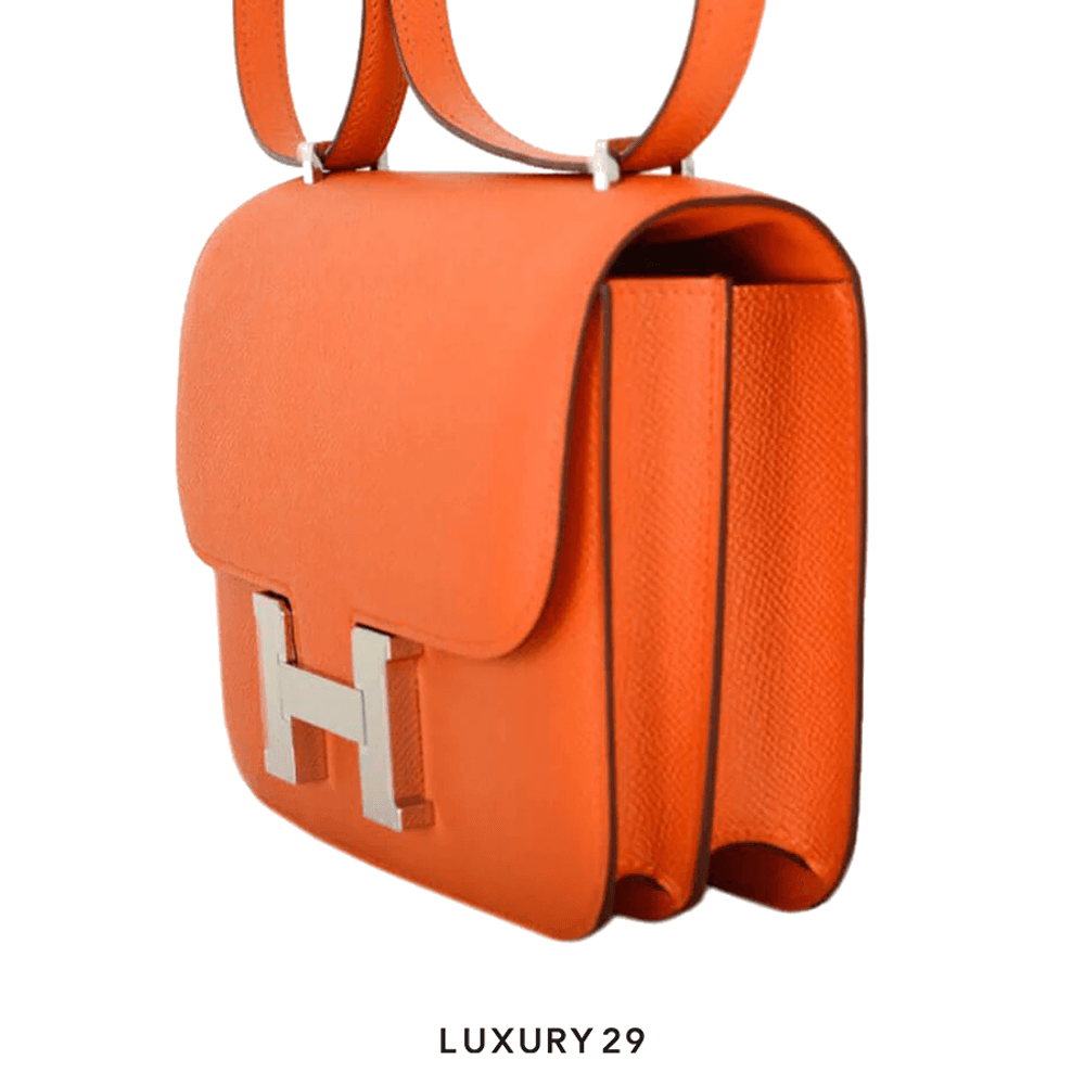 Hermes Constance 18 Mini Orange Togo Palladium Hardware(Mini, Orange)