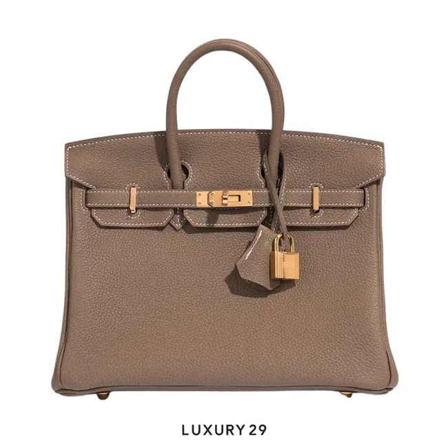Hermes SAC Birkin 25 VEAU TOGO 18 Etoupe / W Stamp  (2024)