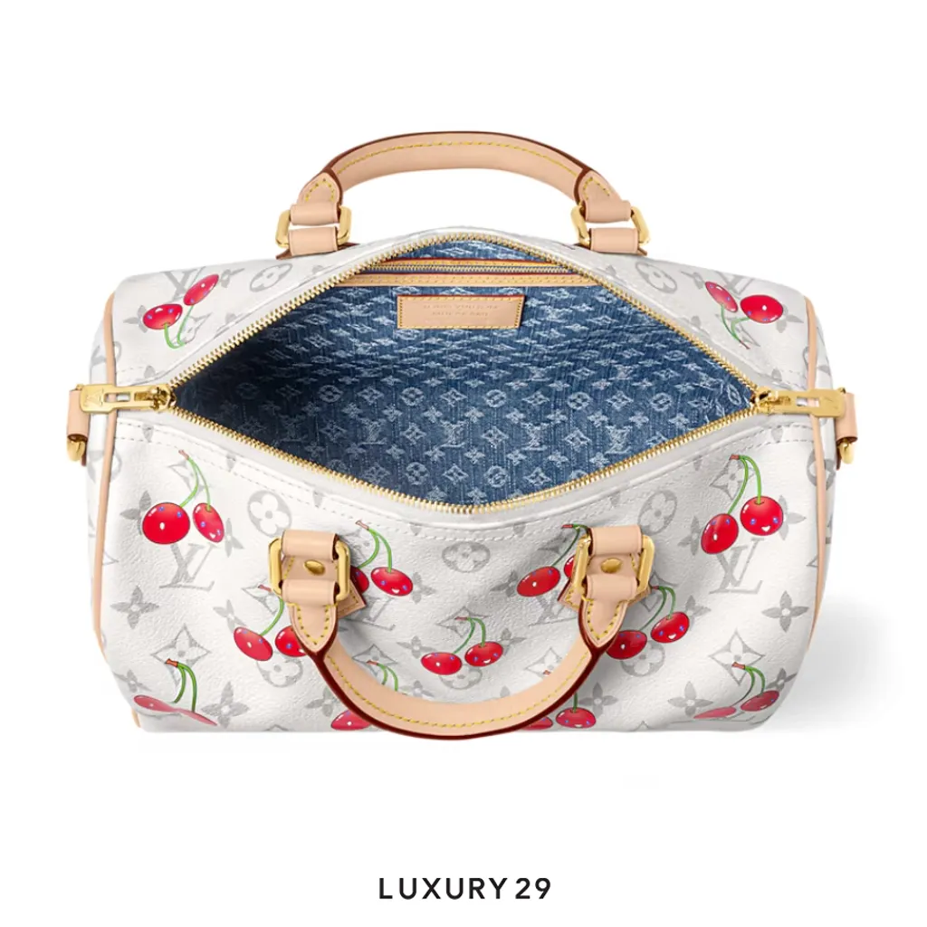 Louis Vuitton LV x TM - Speedy Soft Bandouliere 30 Monogram cherry canvas White(Medium, White)