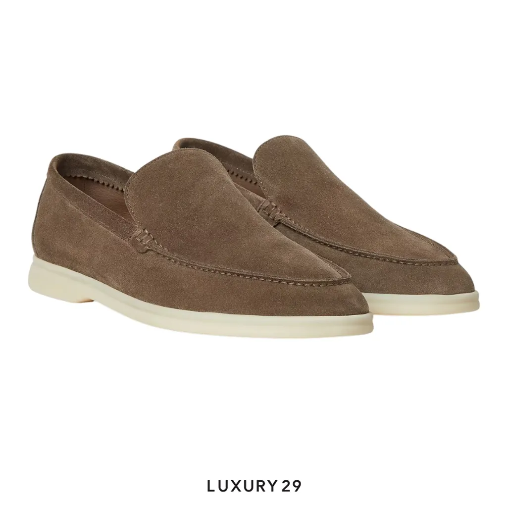 Loro Piana Summer Walk Loafer Suede Canteen(43, Brown)