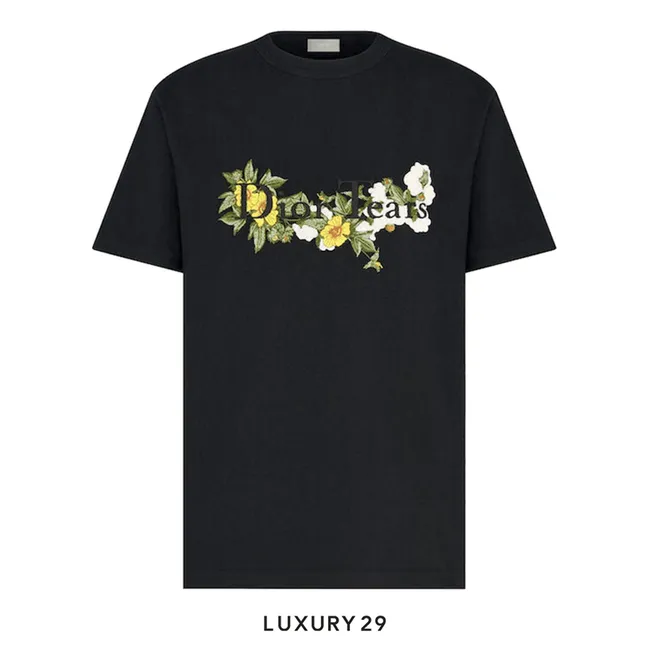 Dior Relaxed-Fit TEARS T-Shirt BlackSlub Cotton Jersey
