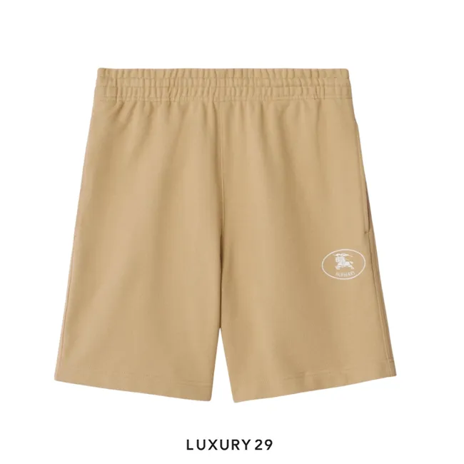 Burberry Knight Stamp Cotton Shorts Flax beige