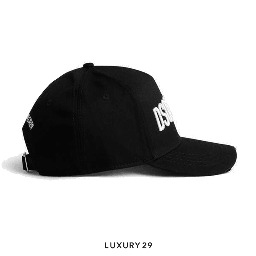 DSQUARED2 TECHNICOLOR BASEBALL CAP BLACK/WHITE(Free Size, Black)