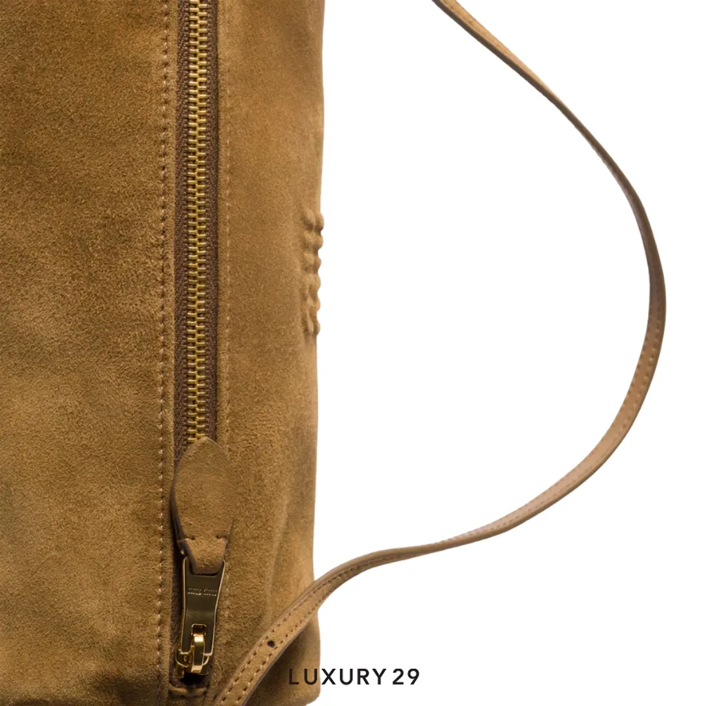MIU MIU Suede pouch Olive Green(Small, Brown)