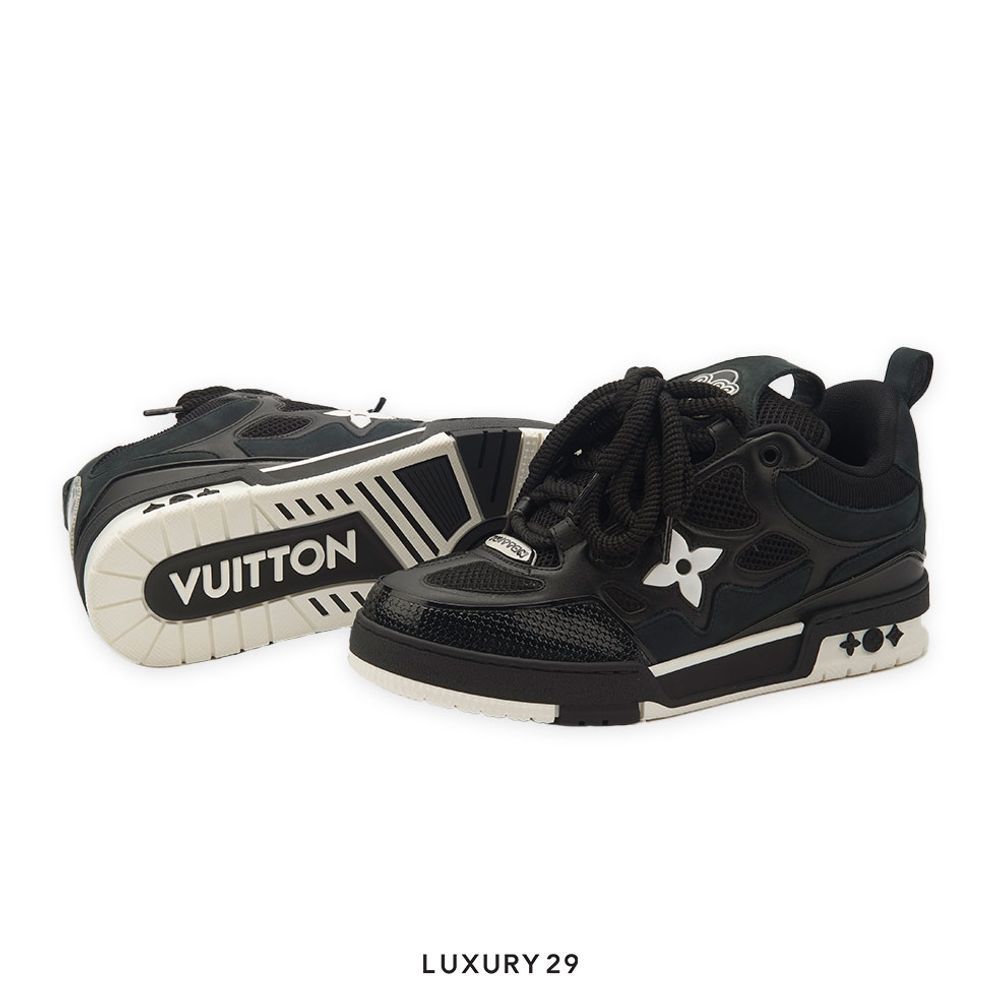 Louis Vuitton LV Skate Sneaker Denim Noir(M)(37, Black)