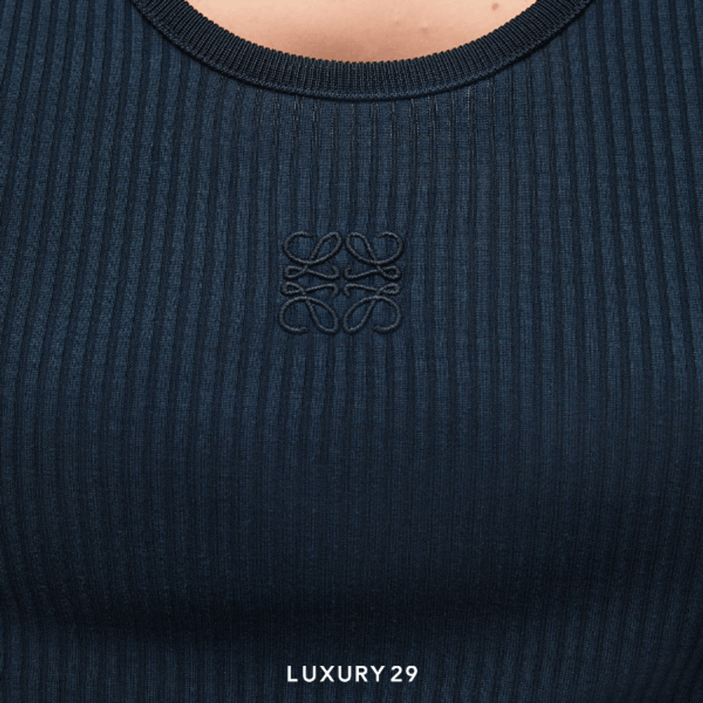 Loewe Tank top in silk Deep Marine(S, Blue)