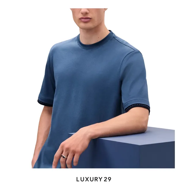 Hermes "Piqures sellier" t-shirt Bleu turquin