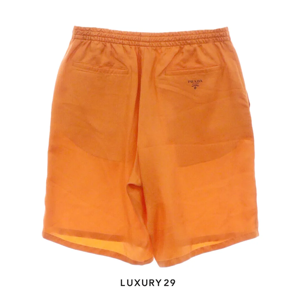 PRADA Silk Pajama Short Orange(XL, Orange)