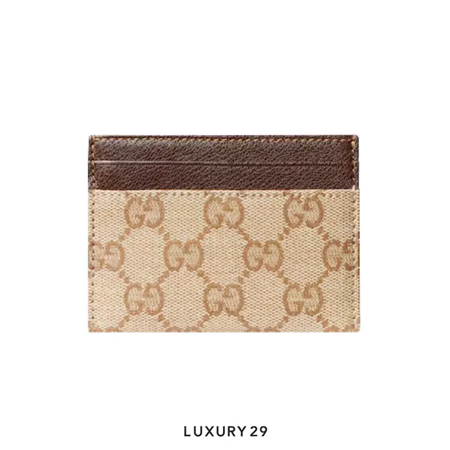 Gucci Essence Classic card case Brown