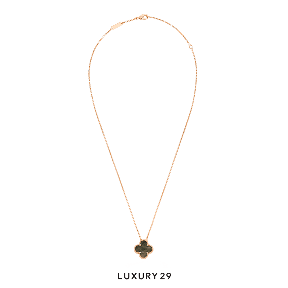 Van Cleef & Arpels Vintage Alhamvra Pendant 18K Rose Gold, Gray Mother-of-Pearl(Free Size, Silver)