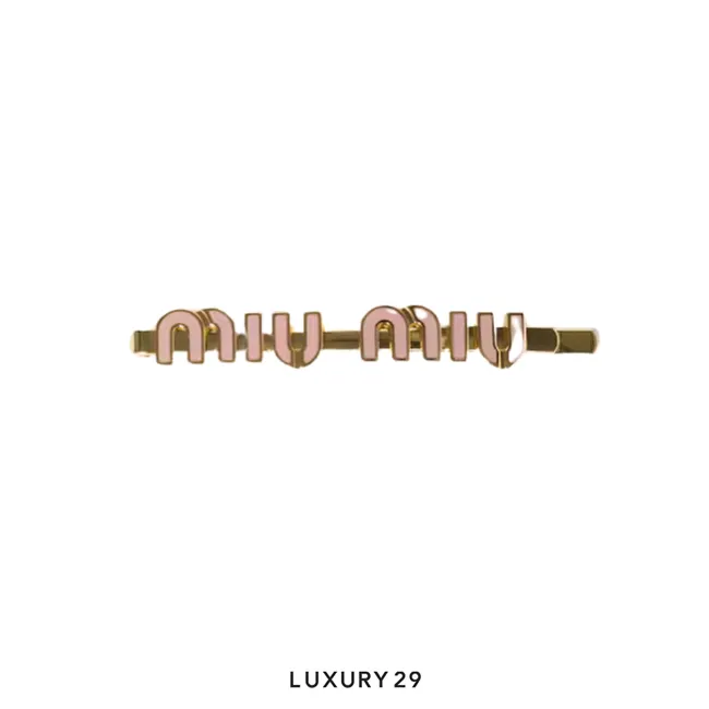 Miu Miu Metal hair clip with coating Pink Orchid