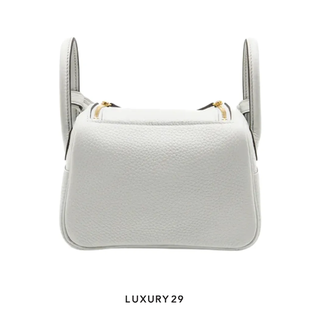 Hermes Lindy Mini II Taurillon Clemence N4 Gris Platine(Mini, Grey)
