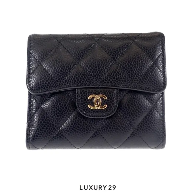 Chanel Classic small flap wallet Black Gold Hardware