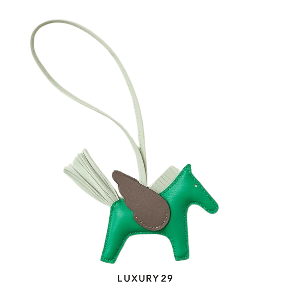 Hermes Rodeo Pegase PM charm Menthe / Vert Fizz / Etoupe(Small, Green)