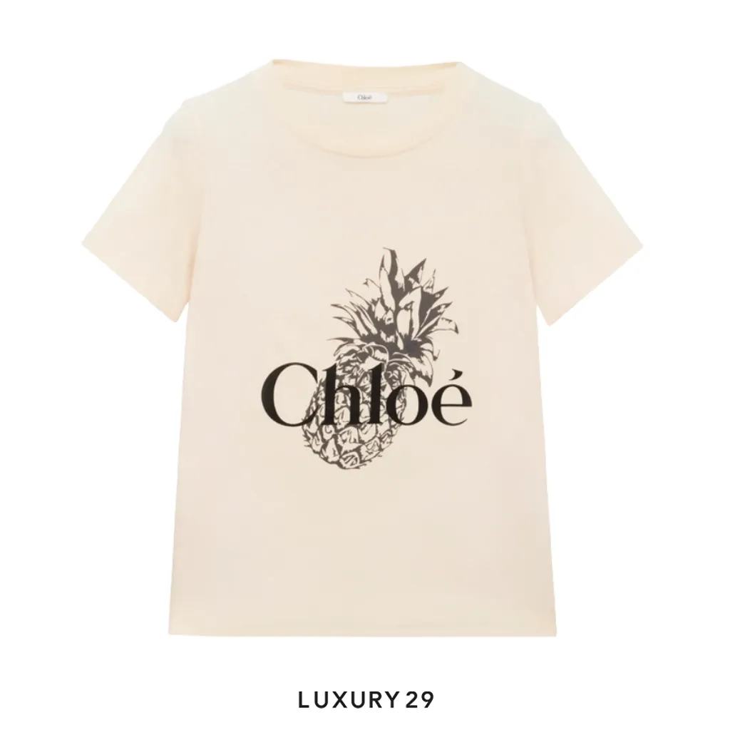 Chloe Baby fit logo T-shirt in cotton jersey Tender Peach(M, Neutrals)