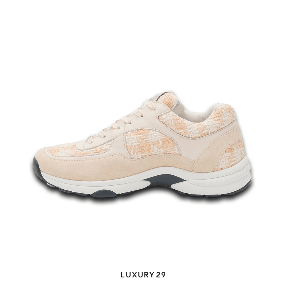 Chanel Trainers Coton Tweed, Suede Calfskin & Calfskin Orange & Ecru(41, Orange)