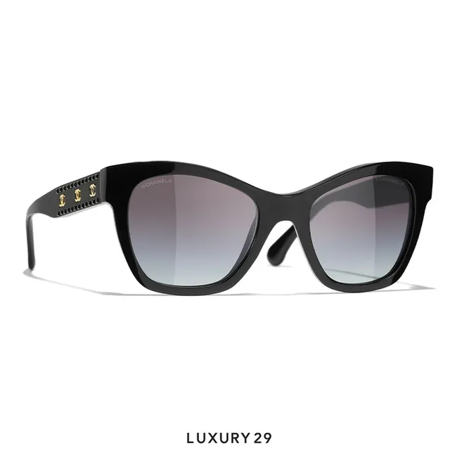 Chanel Cat Eye Sunglasses Black Grey
