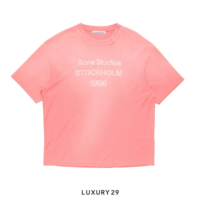 Acne Studios Sprayed logo t-shirt Tango Pink