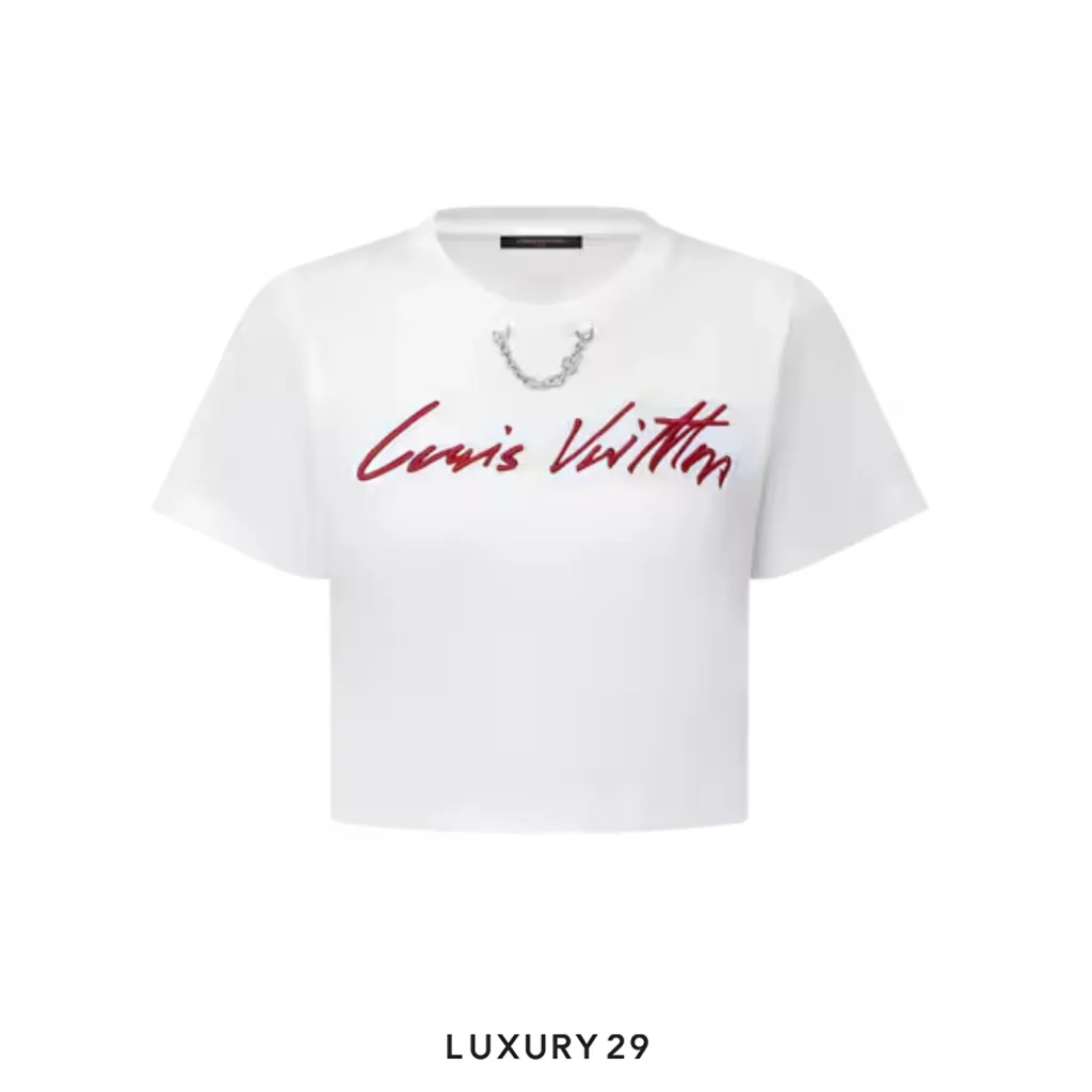 Louis Vuitton LV Cursive Signature Crop Top White(XS, White)