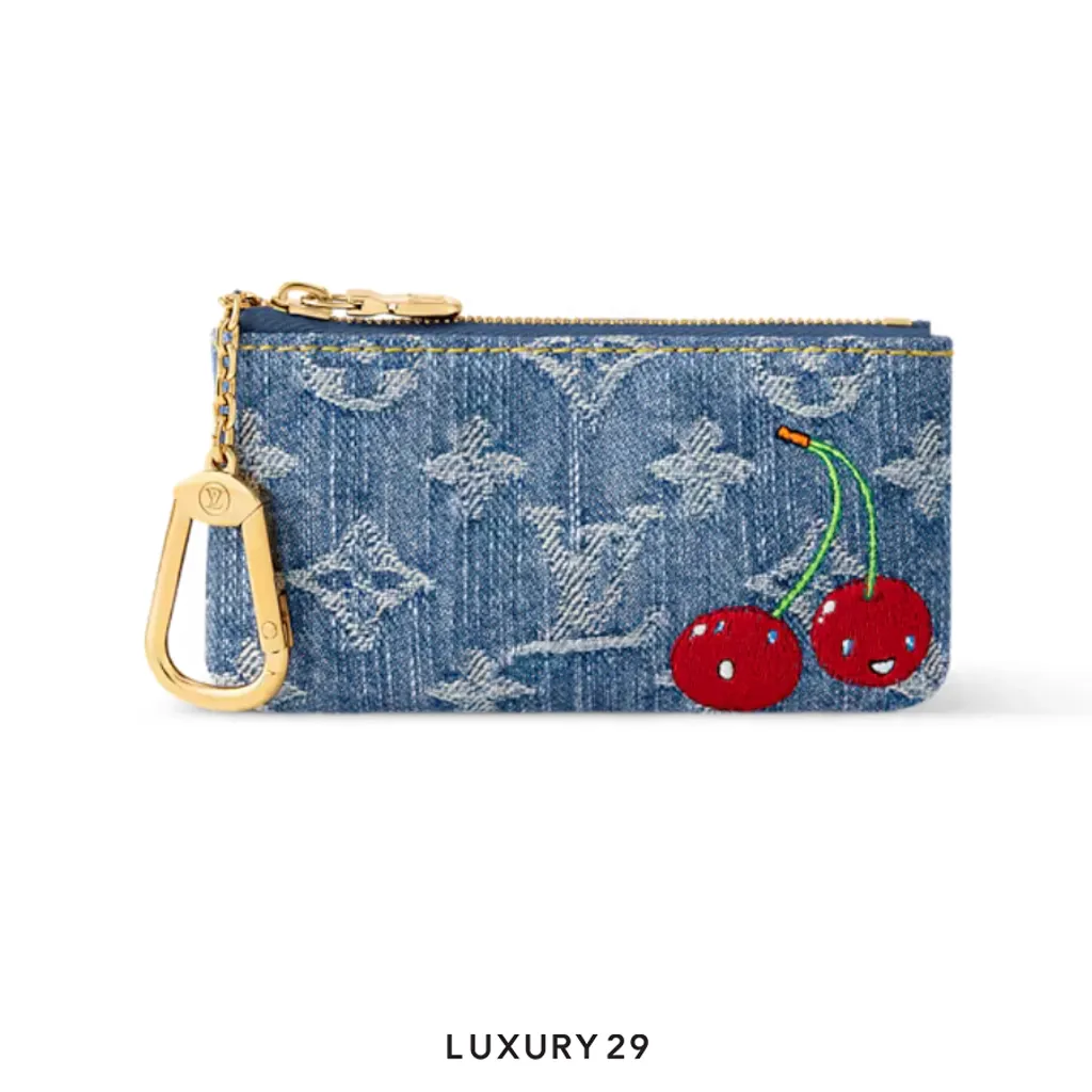 Louis Vuitton LV x TM Key Pouch Monogram cherry denim Blue